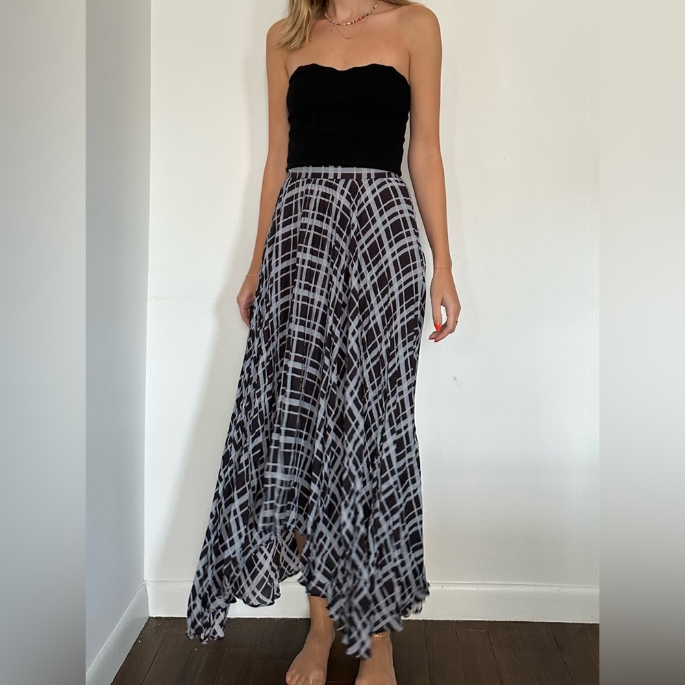 Proenza Schouler Pleated Plaid Chiffon Skirt